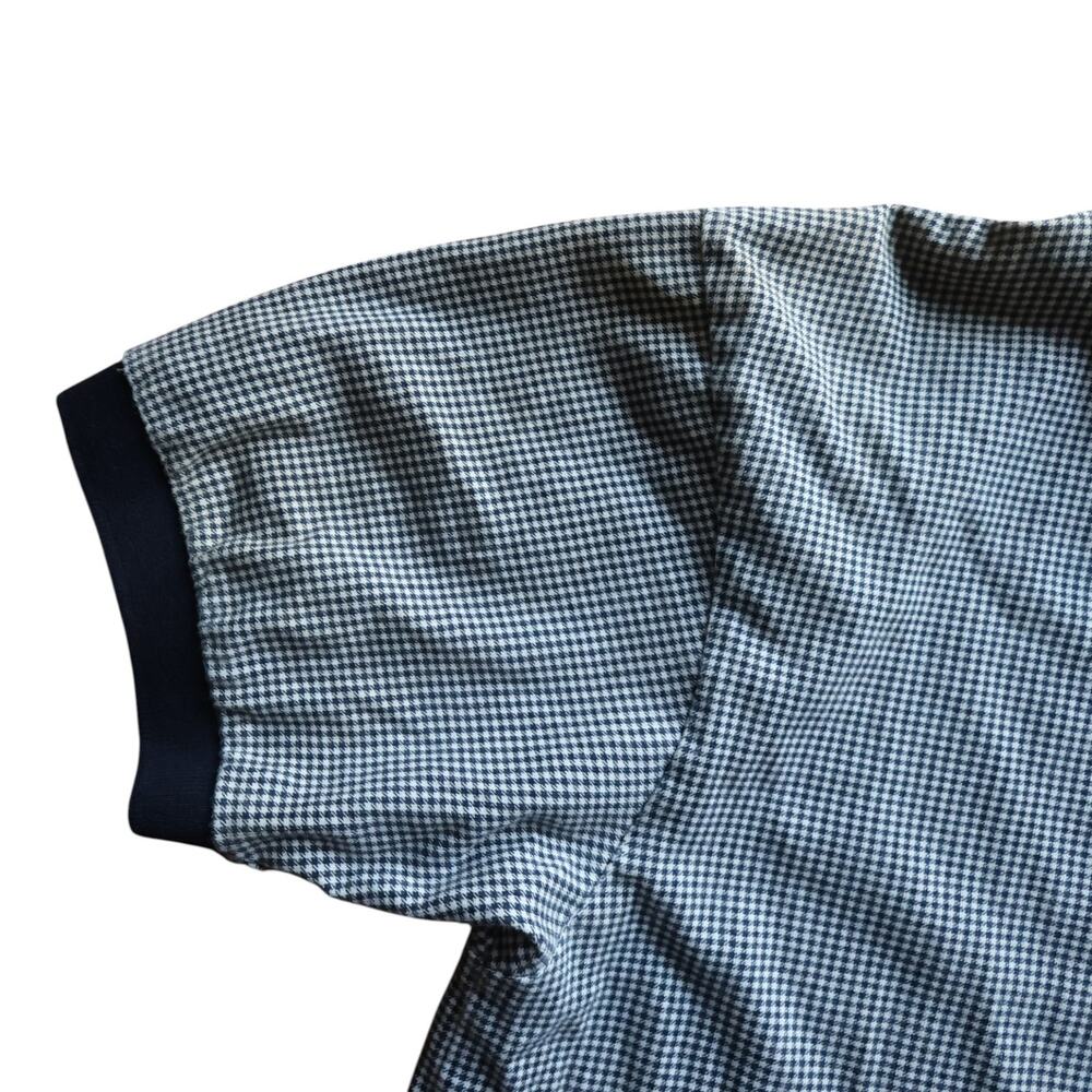 Nautica Gingham Polo Shirt M Navy White Classic Fit Cotton - Picture 7 of 12